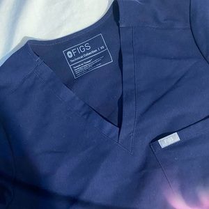 Figs Catarina One-Pocket Scrub Top Navy